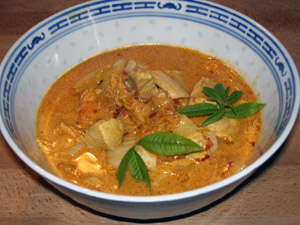 Scharfes H&uuml;hnerfleisch mit Curry