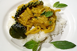 Gelbes H&uuml;hnercurry mit Pfeffer